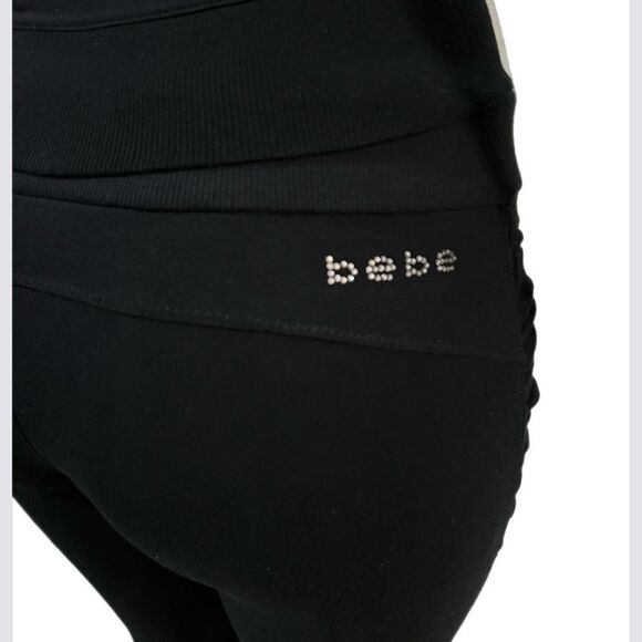 Bebe Set Valentines Day hoodie Rhinestone logo long sleeve & Ruched Side Crop S - Picture 7 of 9